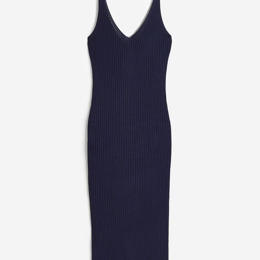 H&M Navy Blue Midi Dress